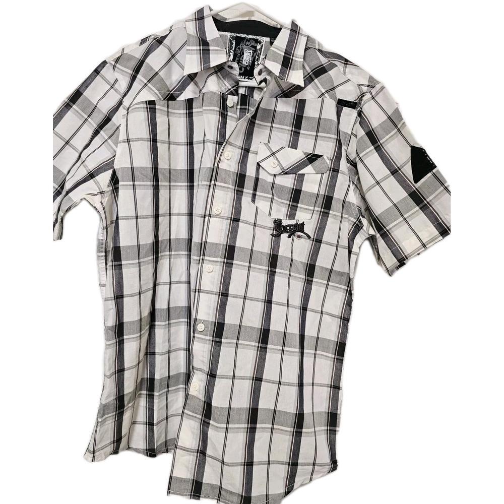 NWT Ocean Current Original Men's Size Large Plaid Short Sleeve Button Down